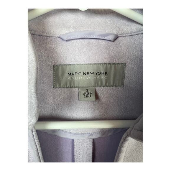 Andrew Marc New York purple Faux Suede Jacket Moto S Small - Picture 2 of 8
